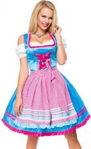Dirndline Kostuum jurk -XS- Dirndl Oktoberfest Blauw/Roze