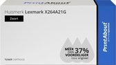 PrintAbout huismerk Toner X264A21G Zwart geschikt voor Lexmark