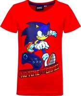 Sonic the hedgehog t-shirt - rood - Maat 116 / 6 jaar