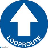 Simbol - Vloerstickers Looproute met Pijl - Corona Stickers - Anti-Slip - Formaat ø 20 cm.