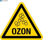 Simbol - Stickers Ozon - Pas Op! Ozon - Duurzame Kwaliteit - Formaat ▲ 10 x 10 x 10 cm.