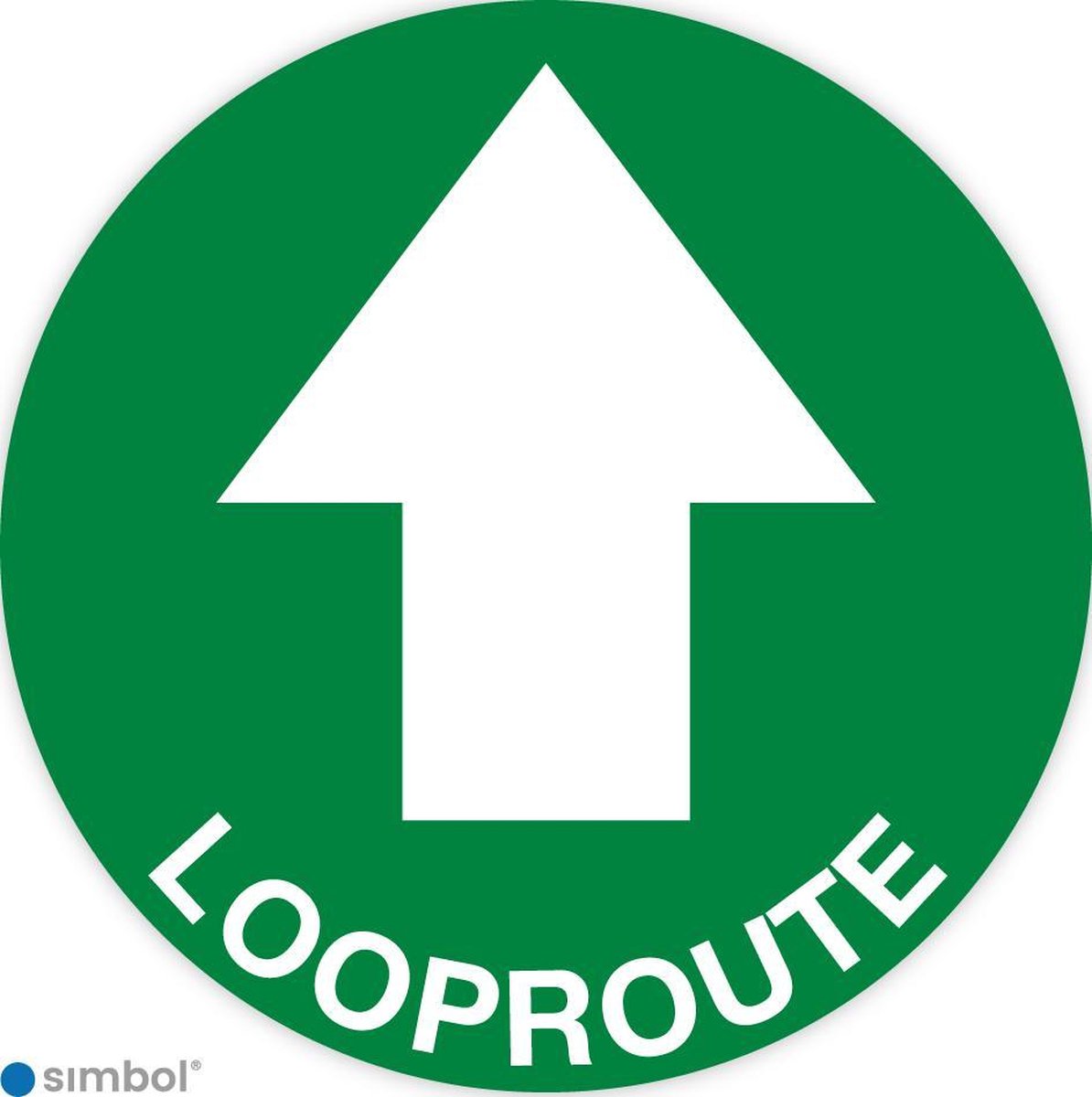 Simbol - Vloerstickers Looproute met Pijl - Corona Stickers - Anti-Slip - Formaat ø 40 cm.