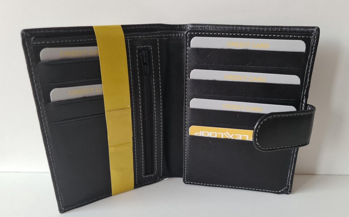 Flexloop Leren Portemonnee - Creditcardhouder - Documenten - Black