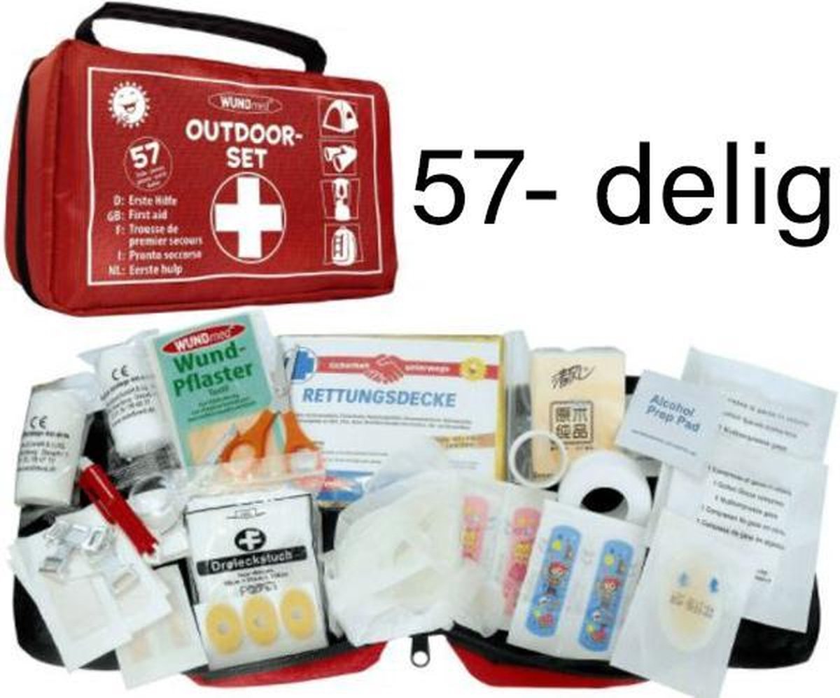 gebroken hospita Ongemak Verbanddoos EHBO kit in handige tas voor onderweg, 57 delig - EHBO koffer -  EHBO doos... | bol.com