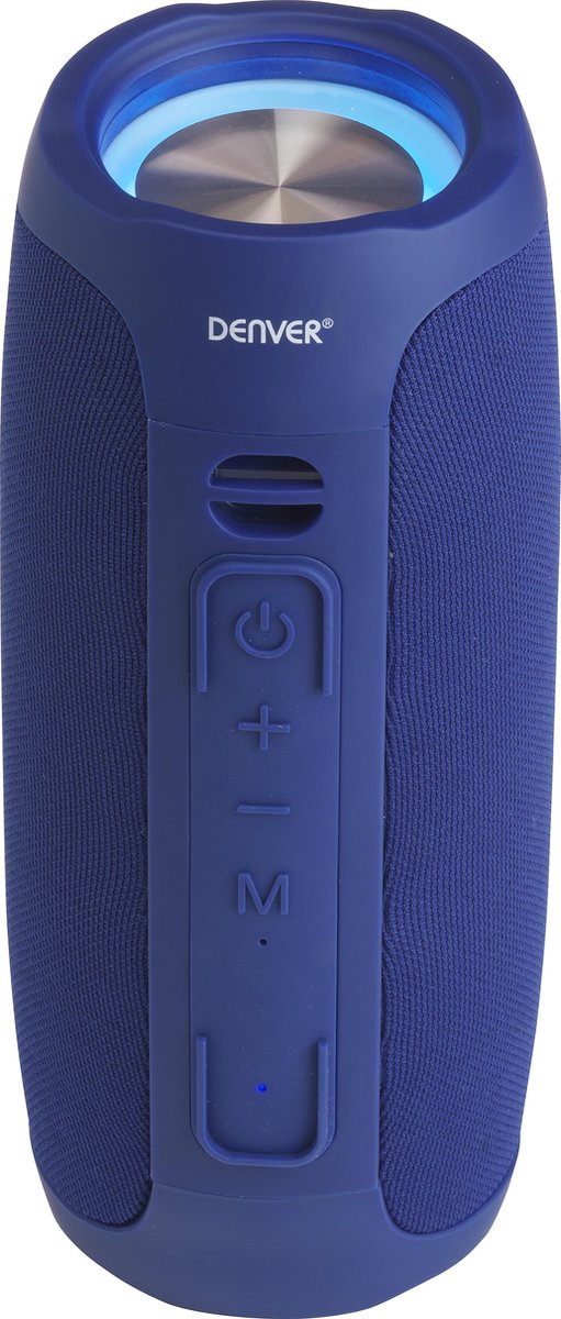 Denver Bluetooth Speaker met LED Verlichting - Muziek Box met Oplaadbare Batterij - AUX - BTV220 - Blauw