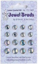 LeCrea - Jewel brads kristal 8x 8 Millimeter & 8x 10 Millimeter