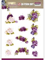 Purple Rose - Romantic Roses 3D-Push-Out Sheet by Precious Marieke