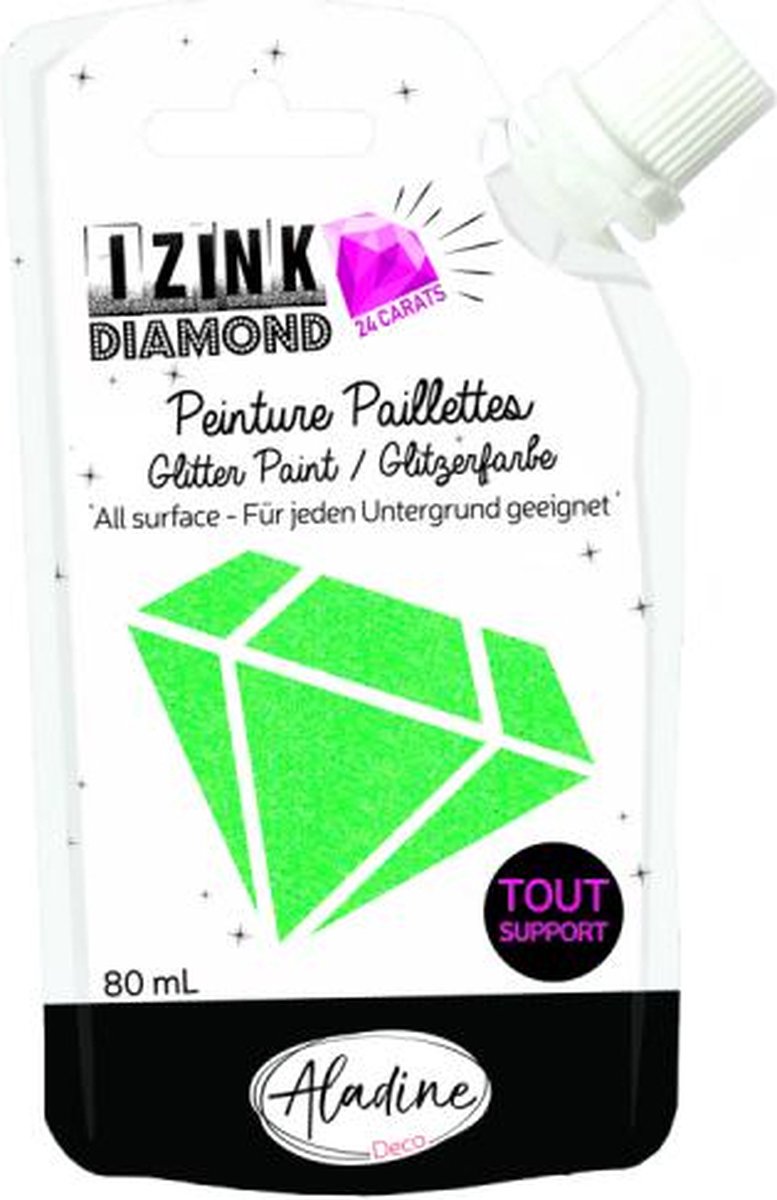 Pastelgroen 24 karaat Glitterverf Izink Diamond
