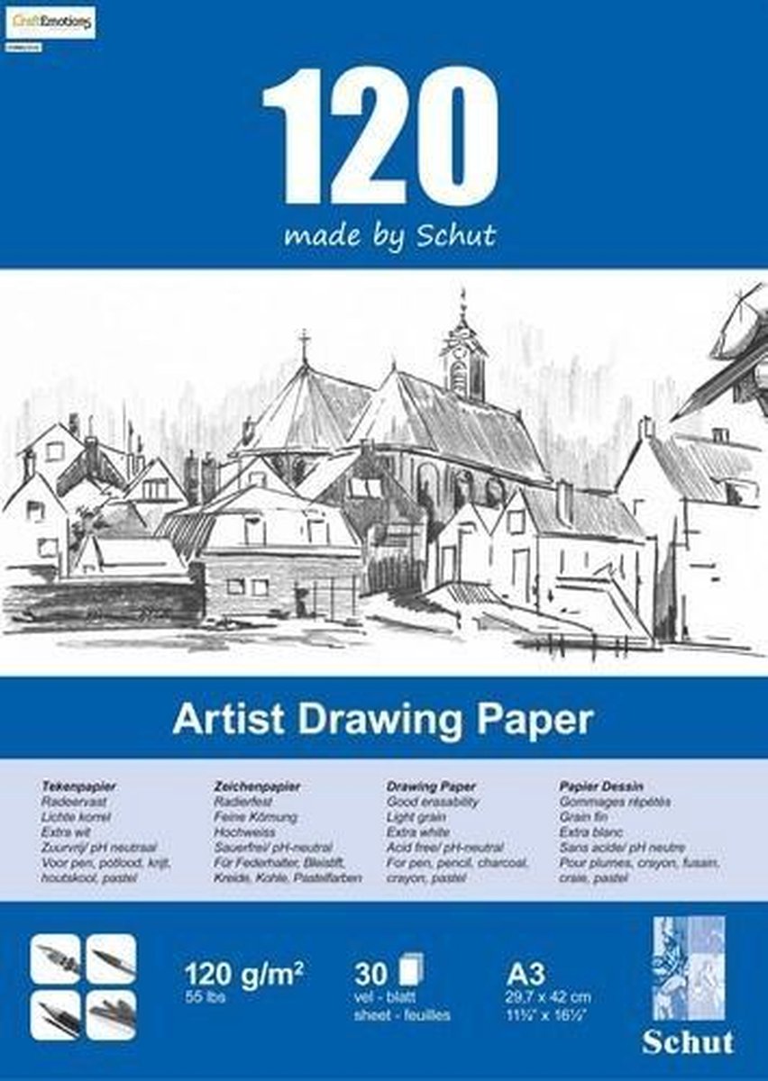 Schut - Block Artist Drawing Paper 120gr/m2 A3