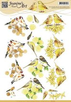 3D Knipvel - Jeanines Art - Gele vogeltjes