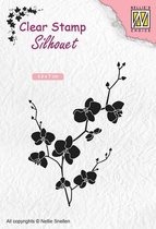 SIL053 Clear Stamp Nellie Snellen - silhouet branch with flowers - bloesem tak bloemen