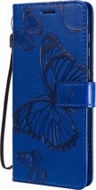 Étui Bookcase Mobigear Pressed Butterfly Blauw Samsung Galaxy A31