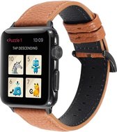 Luxe Lederen Armband Geschikt Voor Apple Watch Series 1/2/3/4/5/6/SE 42/44 mm Horloge Bandje - Leren iWatch Watchband Polsband - Watch Band Strap - Vervang Horlogeband - Bruin