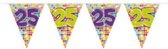 1 Vlaggenlijn 25  & 8 Ballonnen 25 div kleuren, Verjaardag, Jubileum