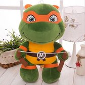 Ninja Turtles Knuffel - Michelangelo - Ninja Turtles Figuren - Speelgoed Kinderen - 25CM -