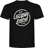 T-Shirt - Casual T-Shirt - Fun T-Shirt - Fun Tekst - Lifestyle T-Shirt - Mood - Papa - Vaderdag - Mijn Super Papa Fixt Alles! - Zwart - M