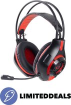 Gaming headset Over Ear verstelbaar DEATHSTRIKE ROOD 420 - Met Verlichting, microfoon & volumeregeling - Extra zachte Eco Leer oorpads - Bedraad & Lichtgewicht - Voor alle PC gamers! - Limite