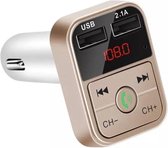 Transmitter - Bluetooth - FM -  Carkit - Handsfree bellen - Muziek beluisteren - Auto lader - Bluetooth Audio Receiver - Gold