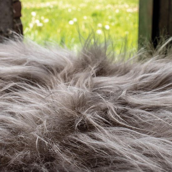 Peau de mouton islandais gris pierre - peau de mouton poil long - peau de mouton  grise... | bol.com
