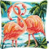 Vervaco Kussen flamingo's