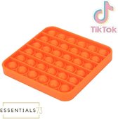 ESSENTIALS73 POP IT Fidget Toy - Vierkant - Oranje - Tiktok