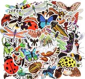 50 stuks stickers vlinders - insecten 3-8 cm