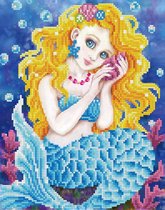 DDK5.074 Diamond Dotz® - Diamond painting kinderen - Diamond painting met lijst - Geluiden van de zee 28 x 35cm - Ronde steentjes - Volledig pakket
