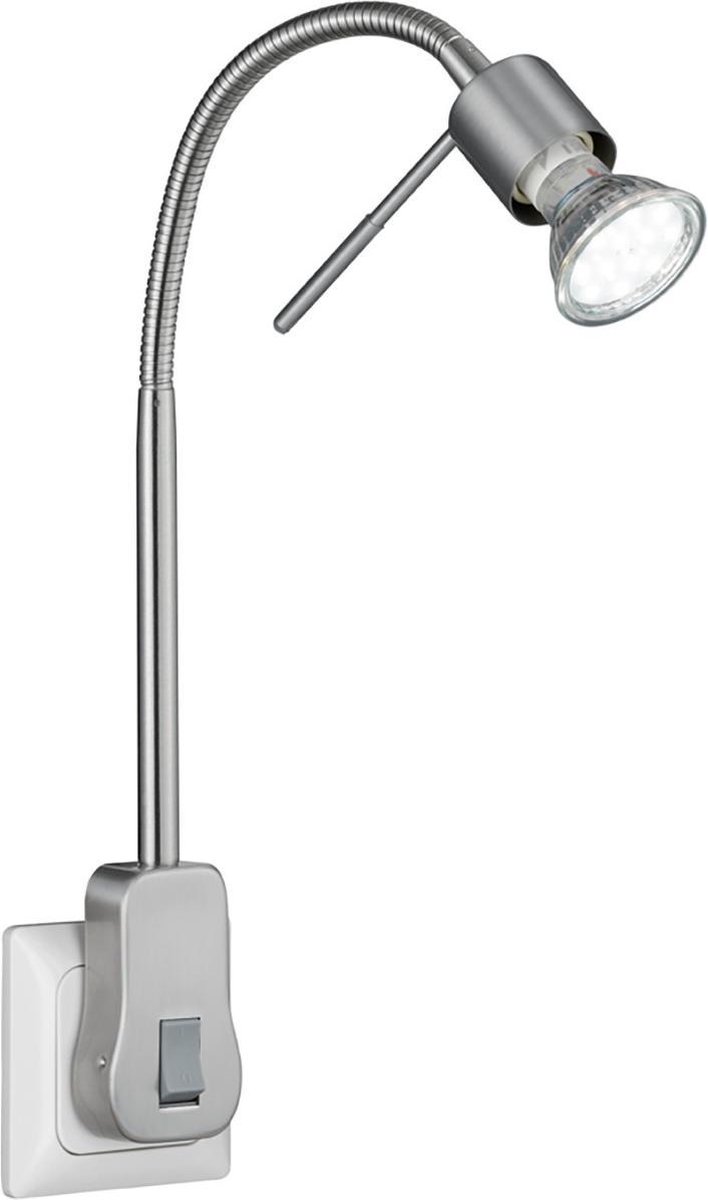 Stekkerlamp Lamp - Torna Loany - GU10 Fitting - 5W - Warm Wit 3000K - Dimbaar - Mat Nikkel - Aluminium - Qualu