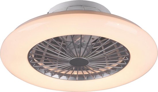 LED Plafondlamp met Ventilator - Plafondventilator - Torna Romina - 30W - Rond - Mat Titaan - Kunststof
