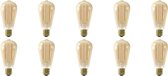 CALEX - LED Lamp 10 Pack - Rustiek - Filament ST64 - E27 Fitting - Dimbaar - 4W - Warm Wit 2100K - Amber