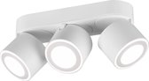 LED Plafondspot - Torna Tarus - 12W - Warm Wit 3000K - 3-lichts - Rond - Mat Wit - Aluminium
