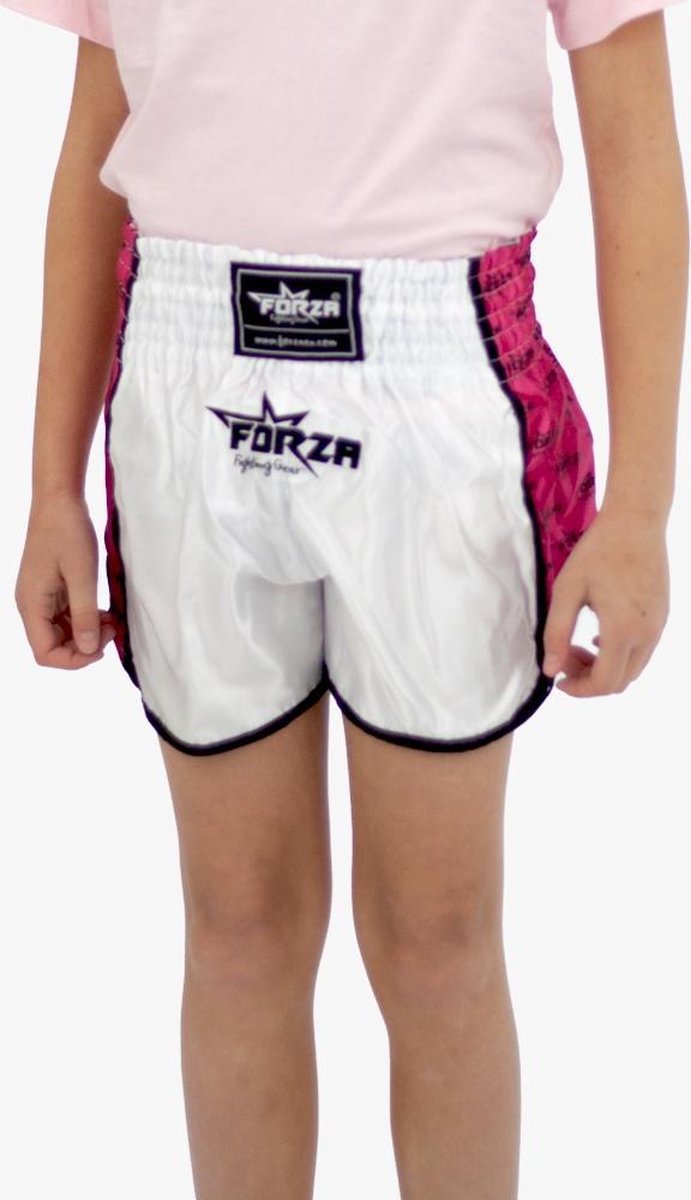 Forza Muay Thai Shorts - Wit/Roze - 140