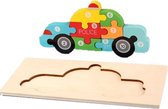 Kinderpuzzel - Hout - 10 stukjes - Politieauto - Vanaf 3 jaar