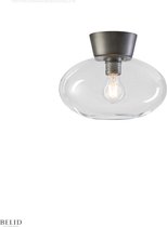 Bullo plafondlamp H 212mm Oxide Grijs - klaar glas