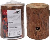 Set van 8x stuks zweedse boomstam houtblok fakkels voor binnen en buiten - 20 cm - Tuinfakkels