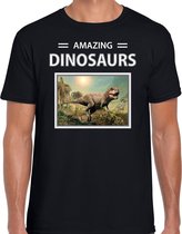 Dieren foto t-shirt T-rex dino - zwart - heren - amazing dinosaurs - cadeau shirt Tyrannosaurus Rex dinosaurus  liefhebber XL