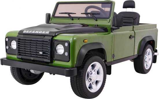 Hilarisch roltrap werkzaamheid Elektrische kinderauto Land Rover DEFENDER GROEN 4x4 met afstandsbediening  | bol.com