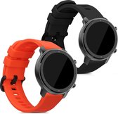 kwmobile 2x armband voor Huami Amazfit GTR (47mm) / GTR 2 / GTR 2e / GTR3 / GTR 3 Pro - Bandjes voor fitnesstracker in zwart / rood