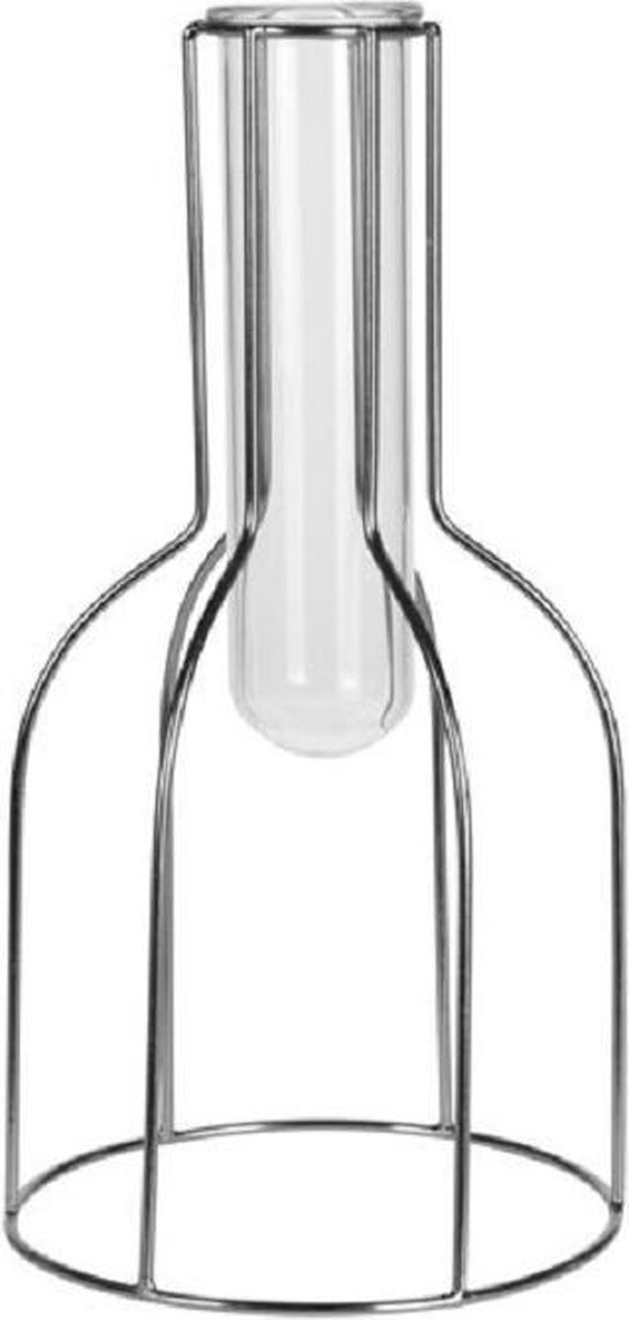 L28 Vaas reageerbuis metaal 27 cm zilver