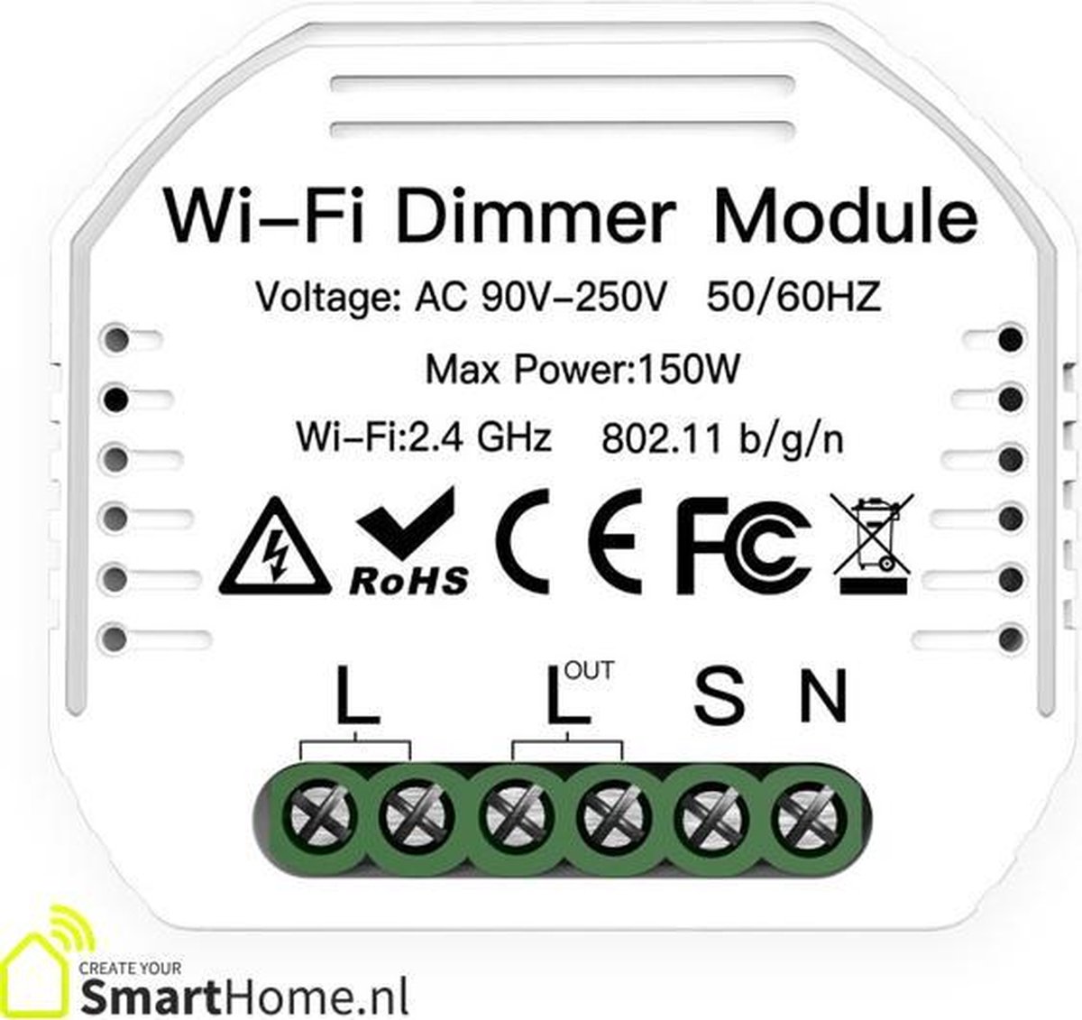 Smart Home Inbouw dimmer module - Wifi - LED - Halogeen