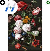 deeds. - Schilderen op nummer volwassenen - Paint by number - Verven op nummer - Bos Bloemen - Stilleven - DIY set +Extra Penselen!