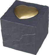 Gedenksteen kubus met Hart Grijs 11 x 11 x 11 cm