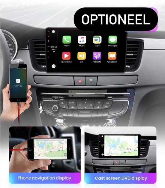 Autoradio tactile GPS Bluetooth Android & Apple Carplay Partner et Tepee de  2008 à 2019 + camera de recul