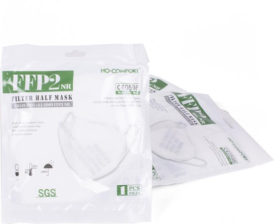 Plat Vouwbaar FFP2 Mondkapje - 6 Stuks