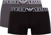 Emporio Armani 2-pack boxershorts - grijs/zwart