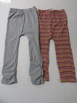 noukie's , meisje , legging set , grijst en streep, 110 - 5 jaar