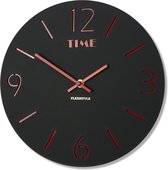 MODERNE  WANDKLOK SLIM ZWART MAT 30 CM