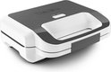 Gesloten Tefal Snack XL tosti- en wafelmaker in wit en donkergrijs.