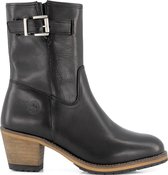 Travelin' Arvert - Leren dames enkellaars met hak - Zwart Leer - Maat 39