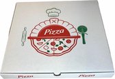 100 x Boîte à pizza, Carton ondulé Wit 24x24x3cm